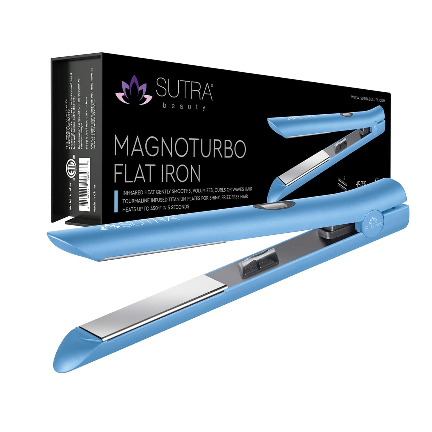 SUTRA Plancha plana de cerámica profesional, tecnología iónica, calor rápido, alisador de pelo de doble voltaje, 1 pulgada, plancha plana, múltiples