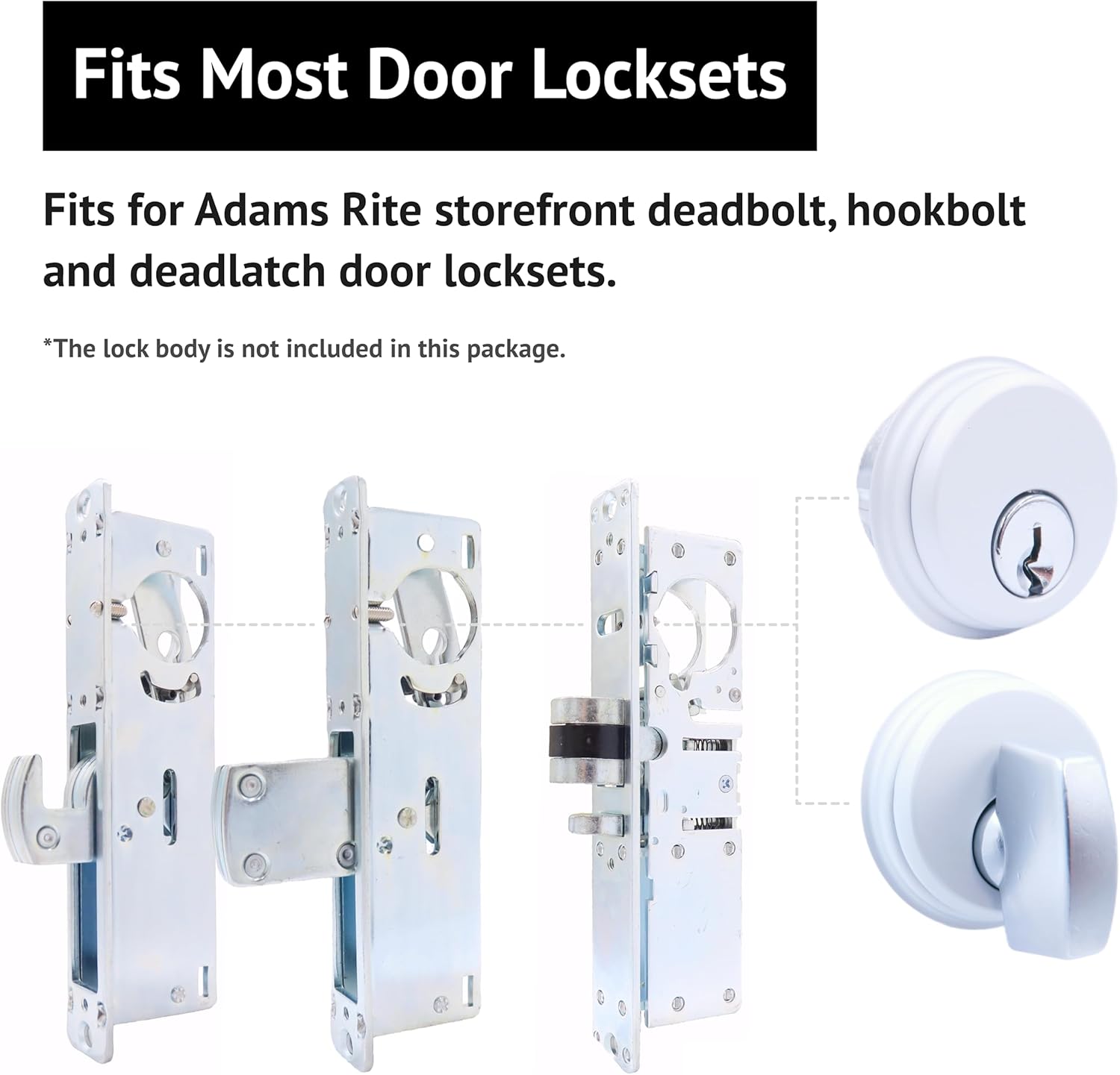 elox Cilindro con llave de zinc y 1 cilindro de perilla para Adams Rite Commercial Storefront Door Lock a Pair Pack AL Color