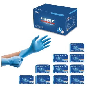 Volt XL – Guantes desechables de nitrilo azul de 6 mil, 1000 unidades, 6 mil, aptos para alimentos, guantes de limpieza desechables, guantes con Volt XL – Guantes desechables de nitrilo azul de 6 mil, 1000 unidades, 6 mil, aptos para alimentos, guantes de limpieza desechables, guantes con
