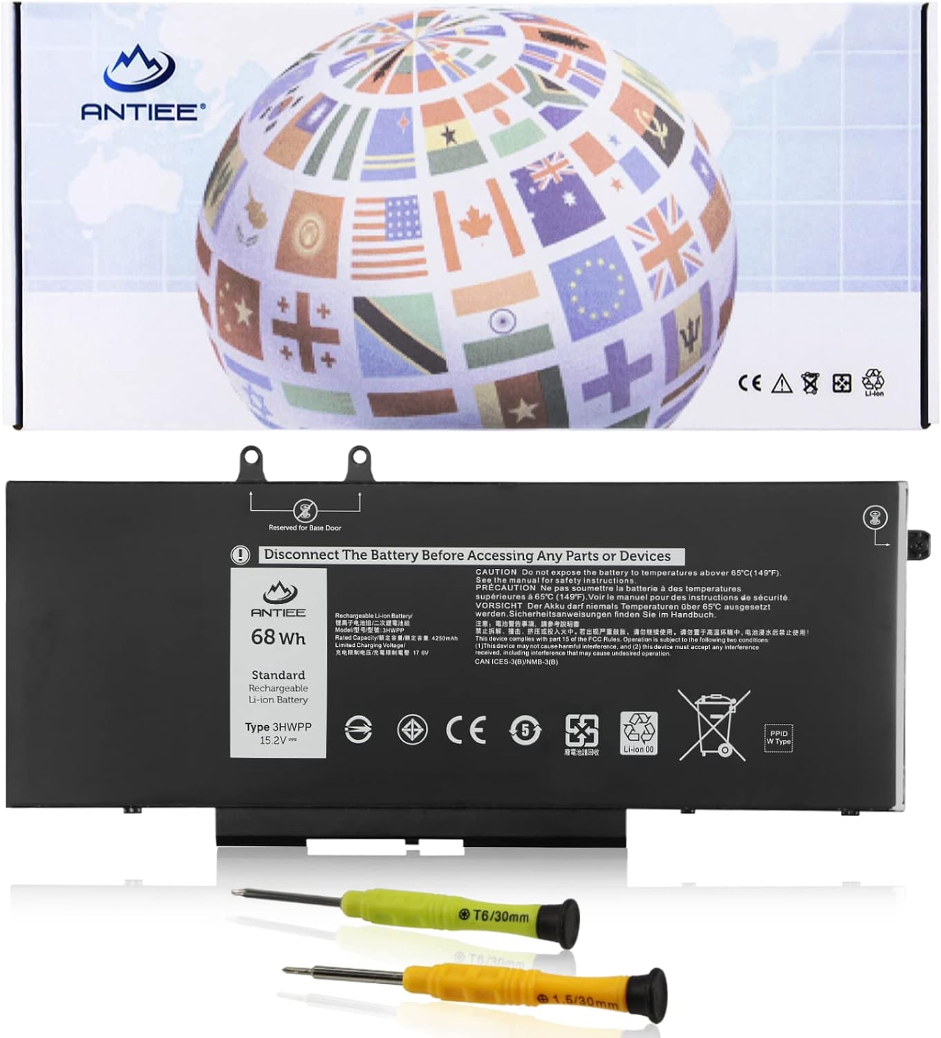 ANTIEE 3HWPP – Batería para laptop Dell Latitude 5401 5410 5411 5501 5510 5511 Precisión 3551 3541 Inspiron 7706 2 en 1 Inspiron 17 75007506 2 en 1
