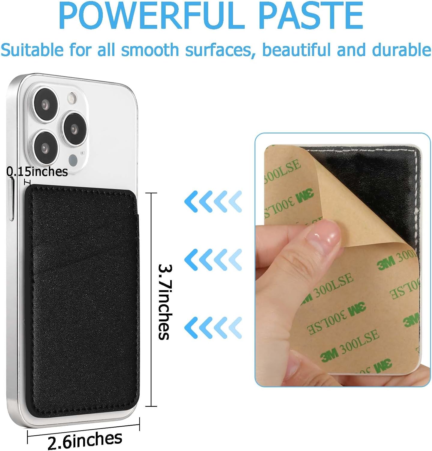 Cartera de cuero para teléfono con tarjetero para teléfono, adhesivo para teléfono con adhesivo, elegante funda para tarjetas de crédito, adecuado