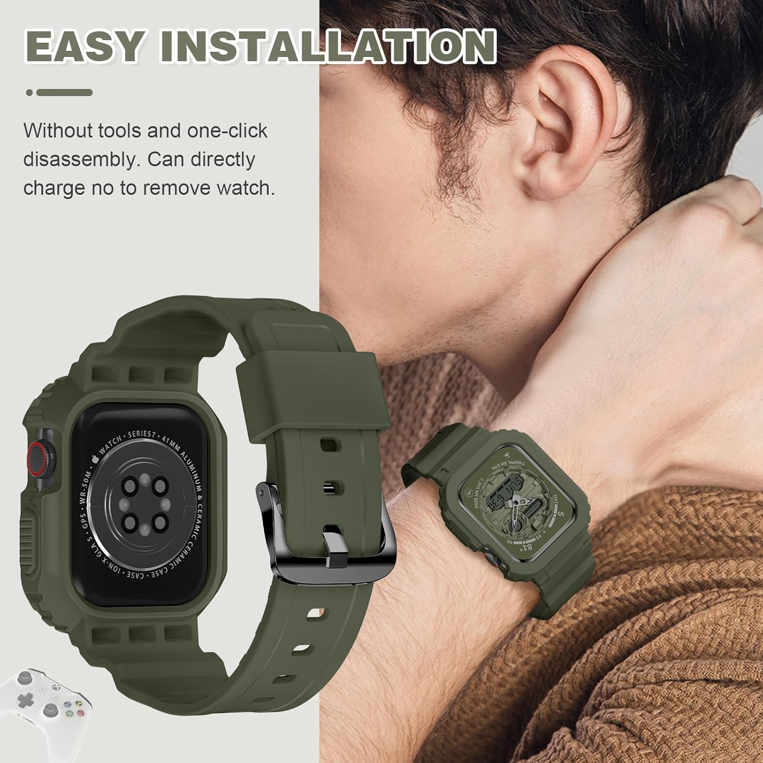 XYF Compatible con correas cristalinas para Apple Watch de 1.772 pulgadas, 1.732 pulgadas, 1.654 pulgadas, 1.614 pulgadas, 1.575 pulgadas, 1.575