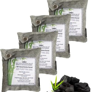 Scentennials Bolsa purificadora de aire de carbón de bambú, bolsas de carbón activado, absorbente de olores, absorbente de humedad, ambientador Scentennials Bolsa purificadora de aire de carbón de bambú, bolsas de carbón activado, absorbente de olores, absorbente de humedad, ambientador