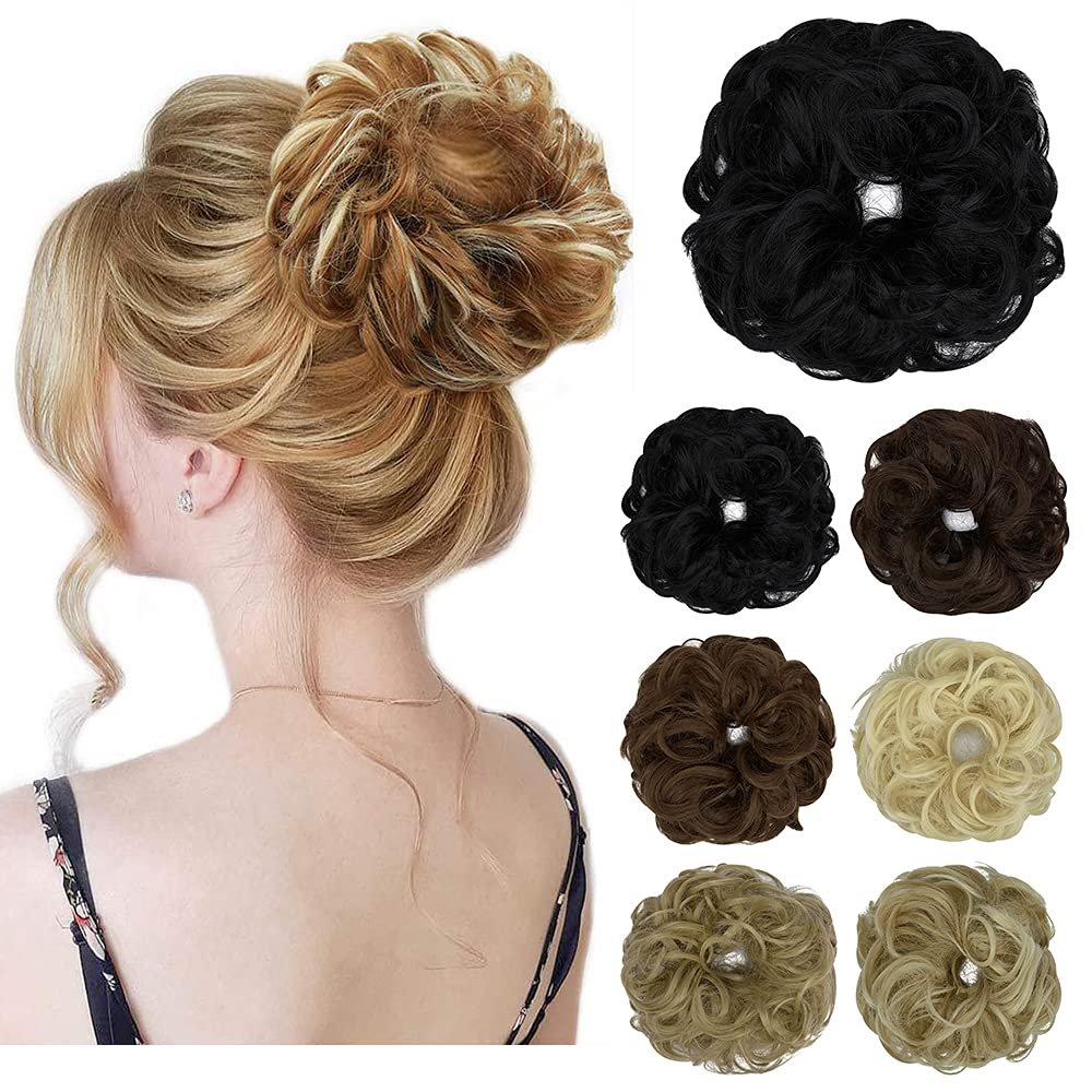 Extensiones de cabello de moño desordenado, rizado, ondulado, recogido, sintético, para coleta, accesorios para el cabello para mujeres y niñas