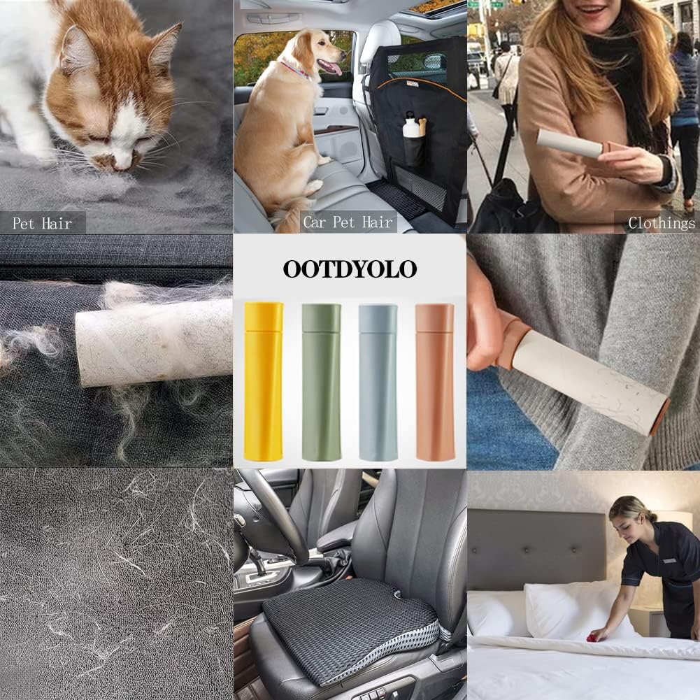 Mini rodillo de pelusa para ropa, 2 rodillos, 80 hojas, rodillos de pelusa de viaje para pelo de mascotas, extra pegajoso