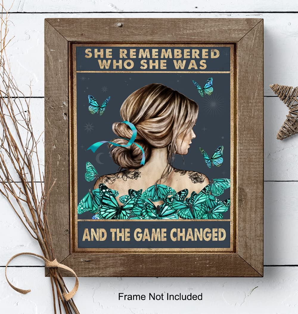 Teal Blue Boho Wall Art 11×14 – Inspirational Quotes for Women – positive affirmation – Motivational Wall Decor – Boho-chic Decoration – She