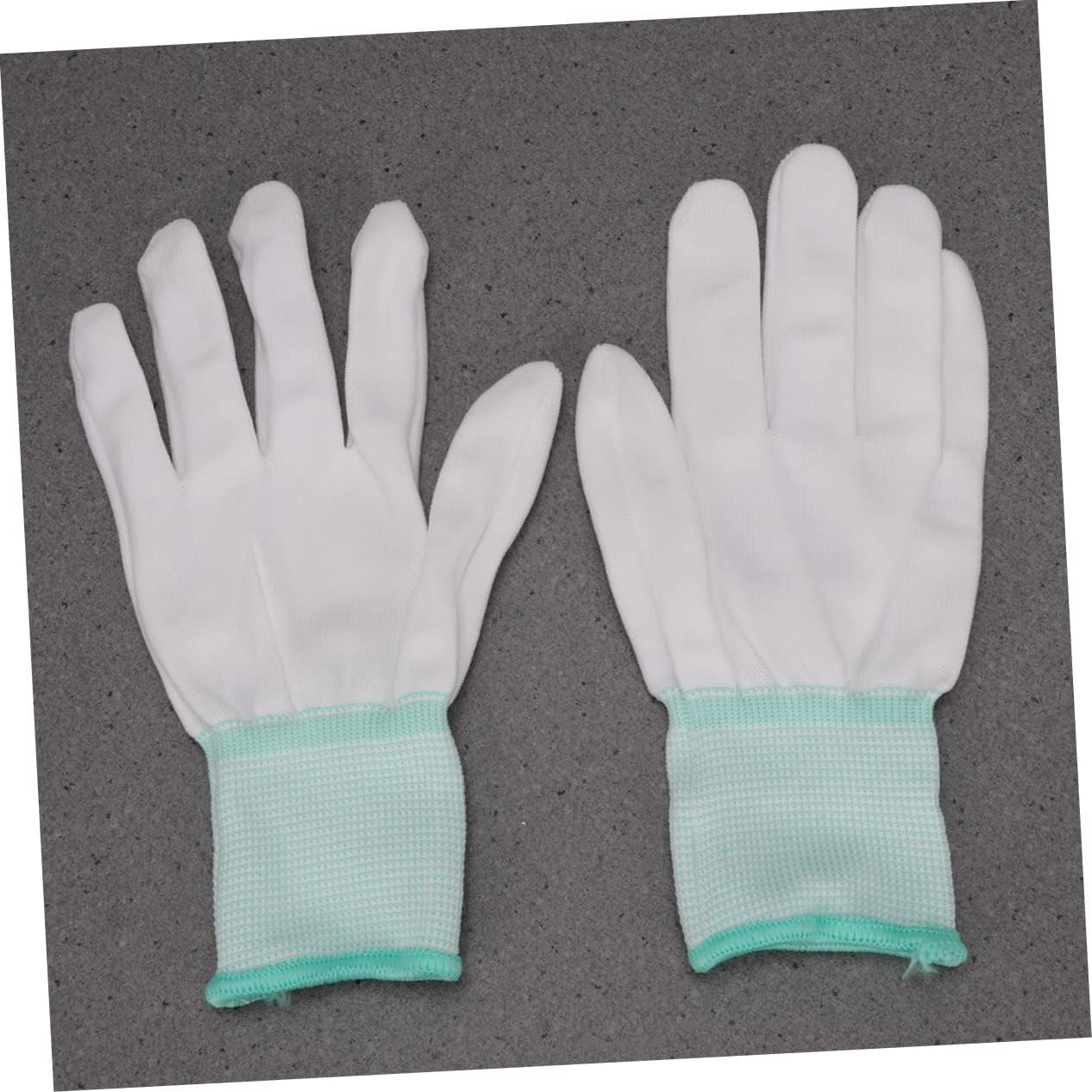 KESYOO 12 pares de guantes resistentes a los cortes, guantes de trabajo de nailon, guantes de trabajo antiestáticos, guantes de seguridad blancos