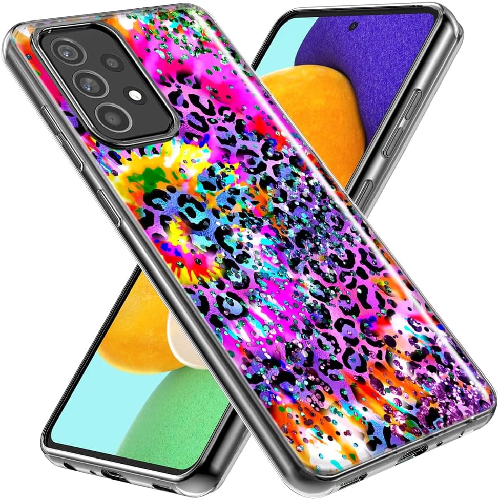 MUNDAZE – Case for Samsung Galaxy A52 Slim Hybrid Shockproof Hard Shell Soft TPU Heavy Duty Protective Phone Cover – Vibrant Pink Purple Tie Dye