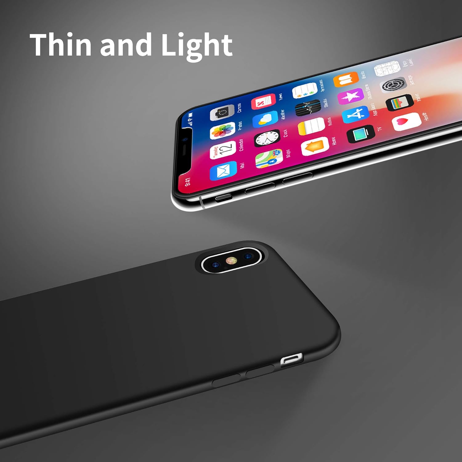 OTOFLY Funda para iPhone X, serie sedosa y suave al tacto, funda protectora de goma de silicona suave de alta calidad, compatible con Apple iPhone X