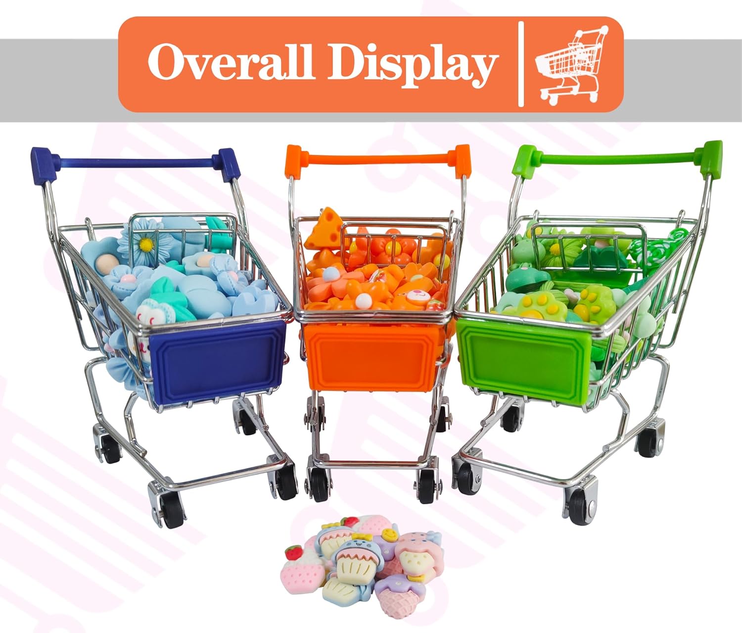 Mini carrito de compras para niños pequeños, se aplica a los suministros escolares y accesorios para niños, mini juguetes de comida para juegos