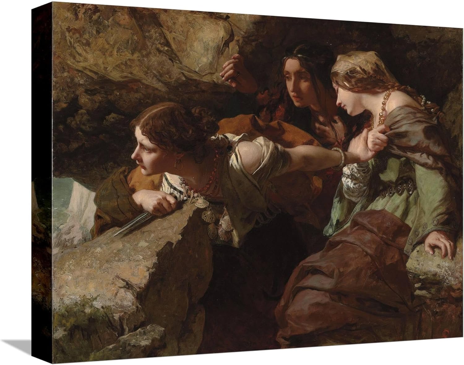 Lienzo decorativo para pared, diseño de coraje, ansiedad y desesperación mirando la batalla por James Sant, decoración de bellas artes, 16 x 12