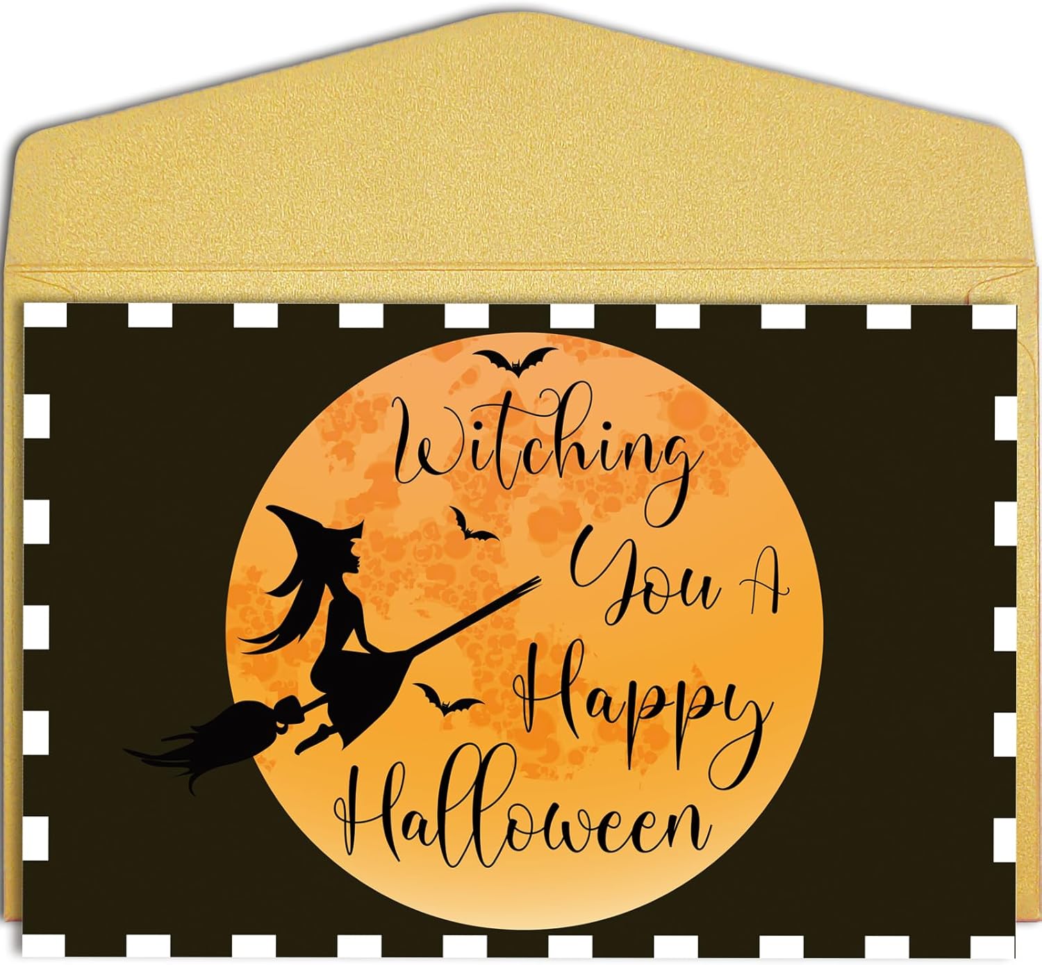 Qiliji Divertida tarjeta de Halloween para él, tarjeta de Halloween de bruja, tarjeta de Halloween de mago, tarjeta de juego de palabras de