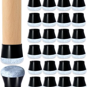 24 protectores de suelo para patas de silla, protectores de patas de silla de mesa para suelos de madera dura, tapa para patas de silla con 24 protectores de suelo para patas de silla, protectores de patas de silla de mesa para suelos de madera dura, tapa para patas de silla con
