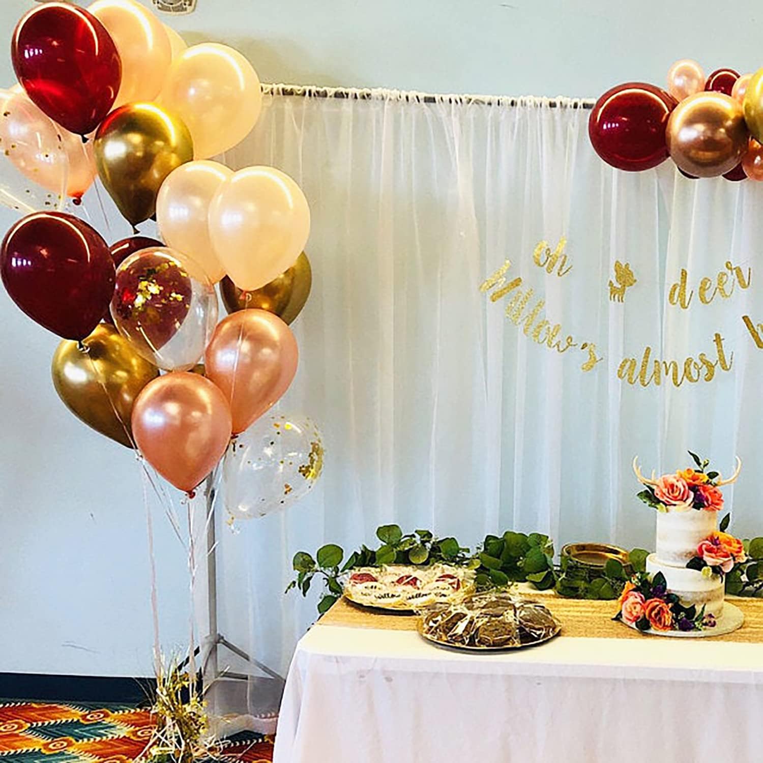 Globos de cumpleaños para mujer, globos de oro rosa cerezaoro rosa 2023 rosa cereza de 15 piezas para decoraciones de fiesta de cumpleaños para