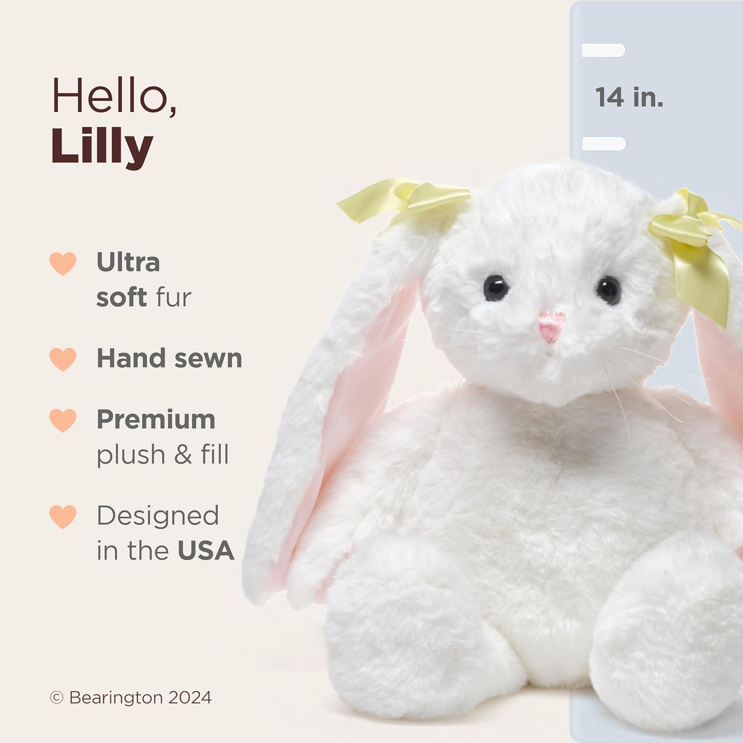 Bearington Lilly The Bunny, conejo de peluche de 14 pulgadas