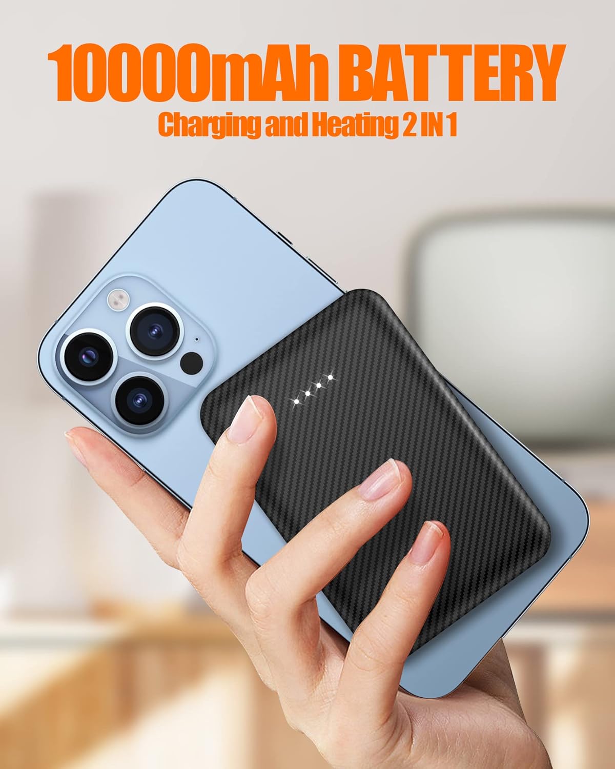 Cojín de asiento con calefacción de 10000 mAh, funciona con pilas, portátil, USB, recargable, para oficina y hogar
