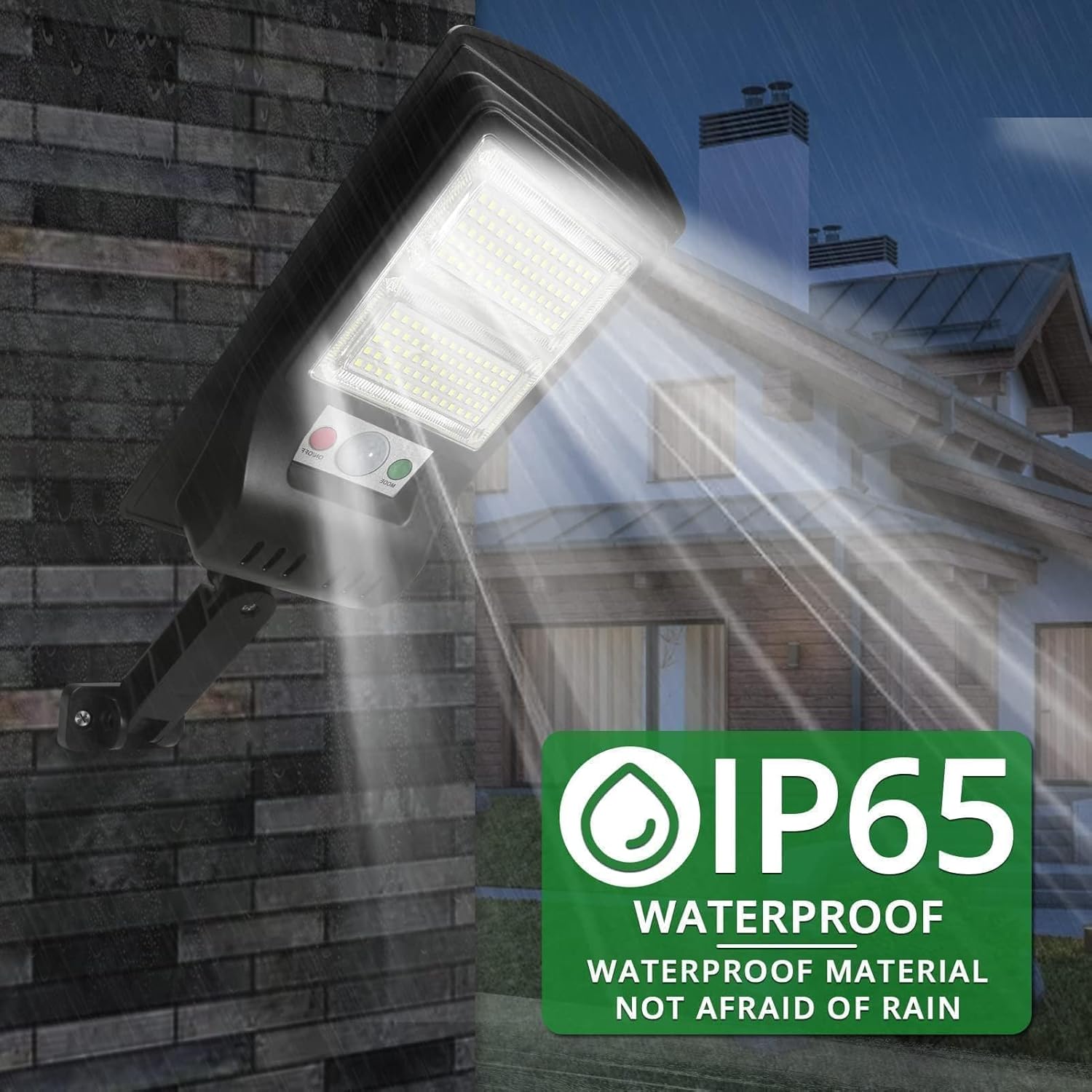 Duewot Luces solares para exteriores paquete de 4 1000 lúmenes, 3 modos de sensor de movimiento, luces de seguridad impermeables para patios