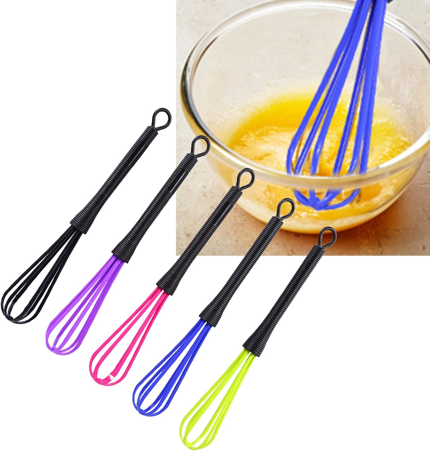 Juego de batidores, 5 unids plástico salón peluquería peluquería color tinte crema batidor cocina globo mezclador herramienta huevo batidor rápido