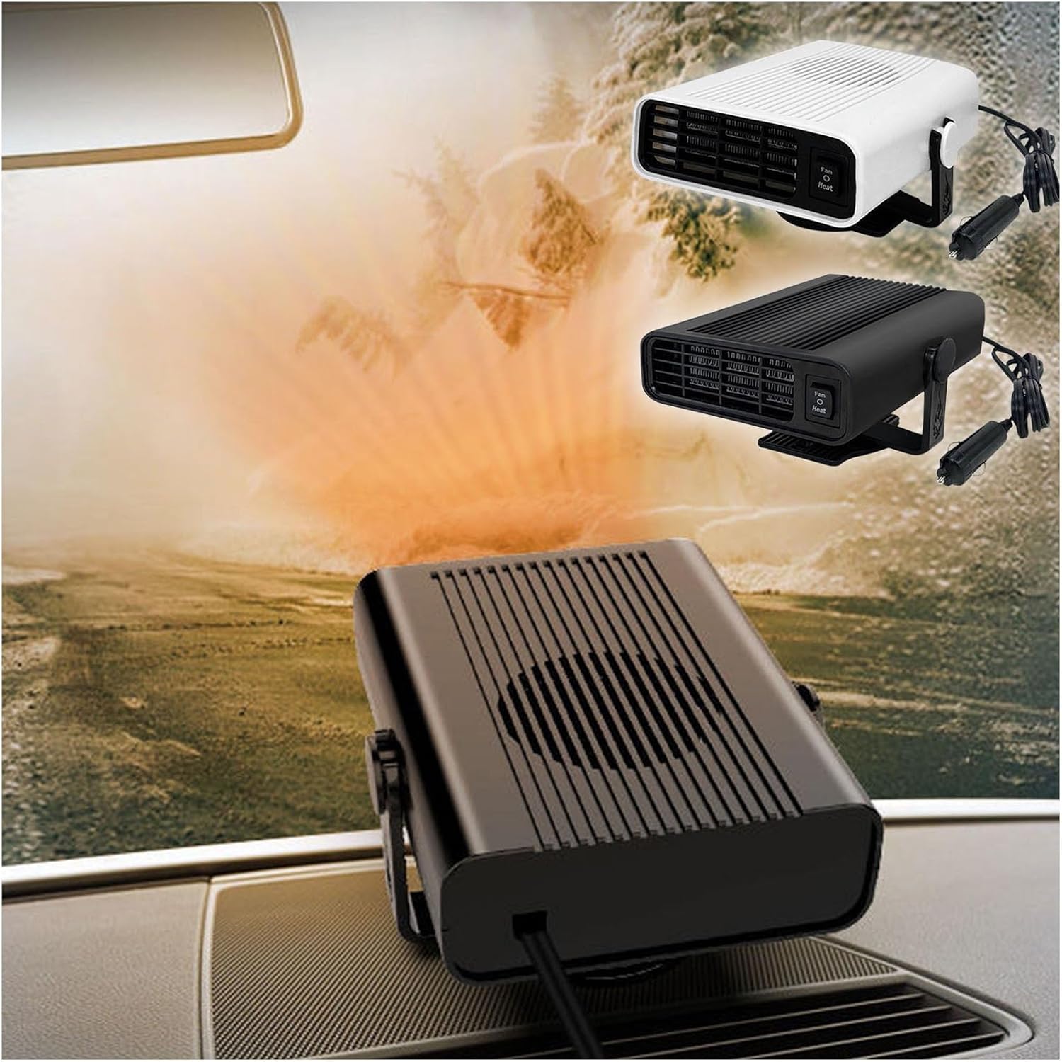 Calentador de automóvil, descongelador rápido 2 en 1, calentador de coche portátil de 12 V24 V, ventilador frío, descongelación, herramientas de
