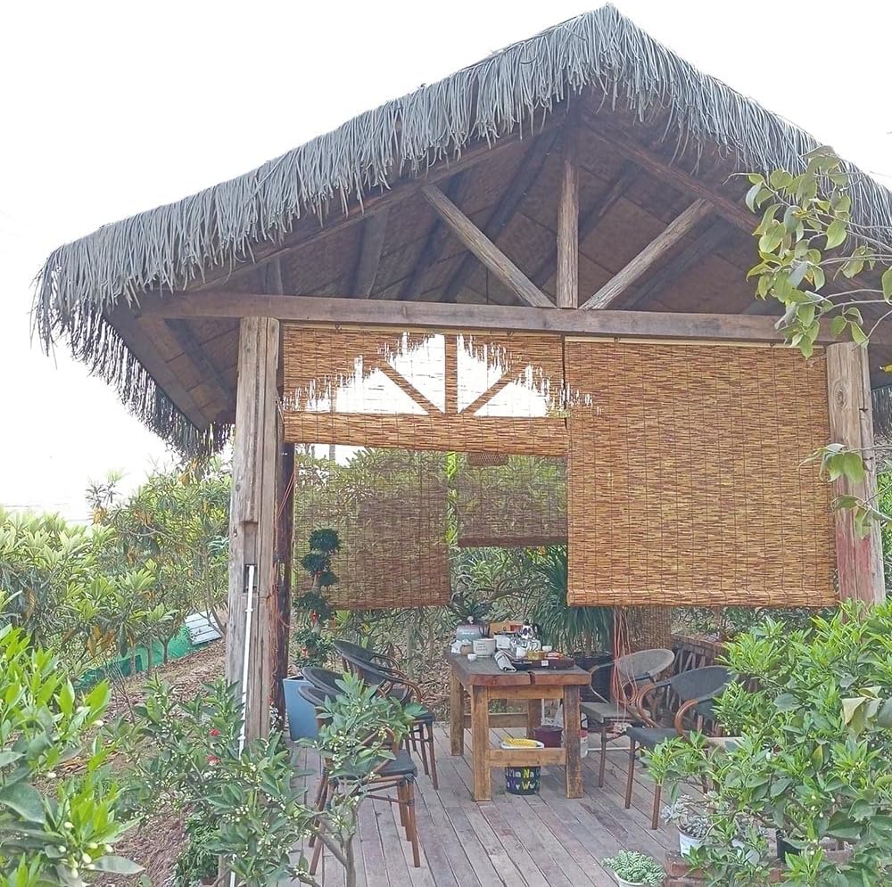 Persianas de bambú para ventanas, persianas de patio enrollables para exteriores, 38 x 48 pulgadas, 74 x 60 pulgadas, 34 x 72 pulgadas, 72 x 84