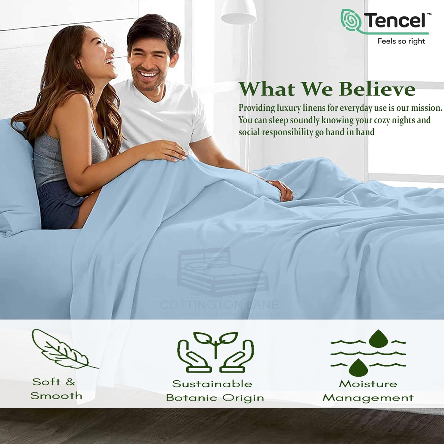 Tencel Sábanas King 100% eucalipto Tencel Lyocell – Sábanas de eucalipto para todas las estaciones, 4 piezas de sábanas Tencel tamaño King,
