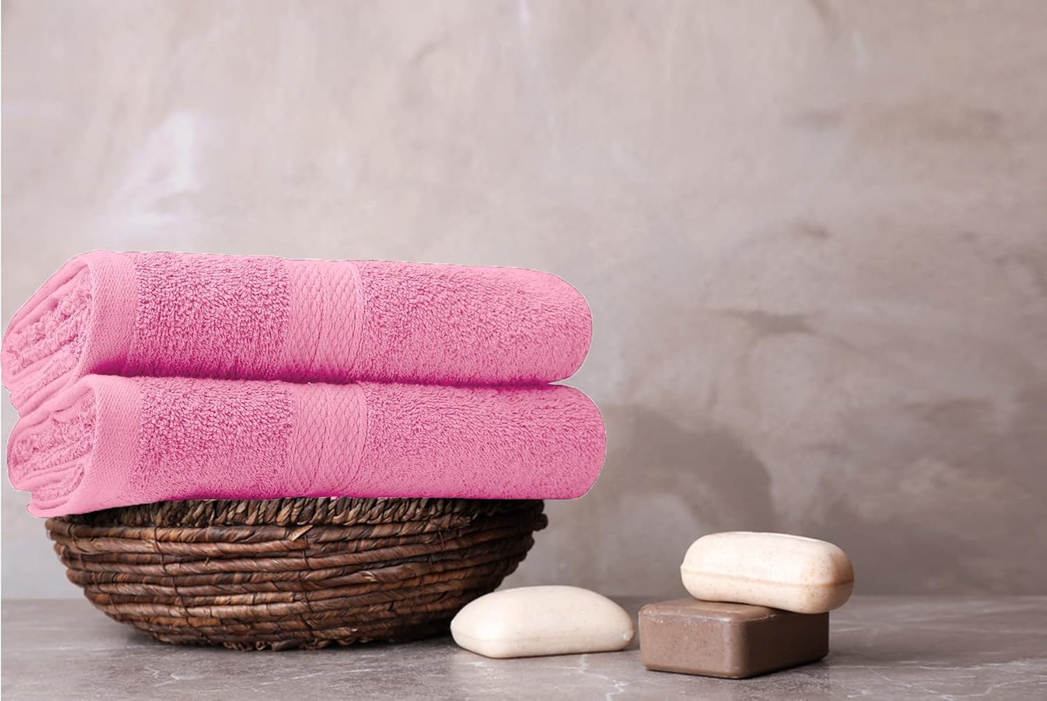 Avalon – Juego de 6 toallas de baño para baño, 100 % algodón, color rosa, de secado rápido, pequeñas, ligeras y absorbentes, perfectas para gimnasio