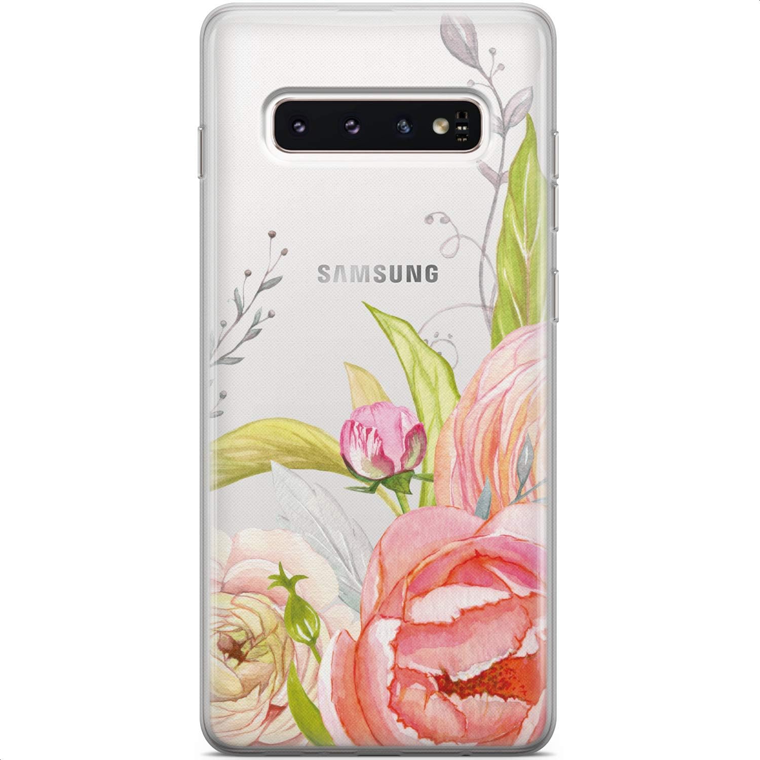 Funda compatible con Samsung Galaxy A73 A72 5G A71 A70 A53 A52 A32 A50 A21s Blossom Cover Light Stylish Floral Protective Lush Flowers TPU Slim