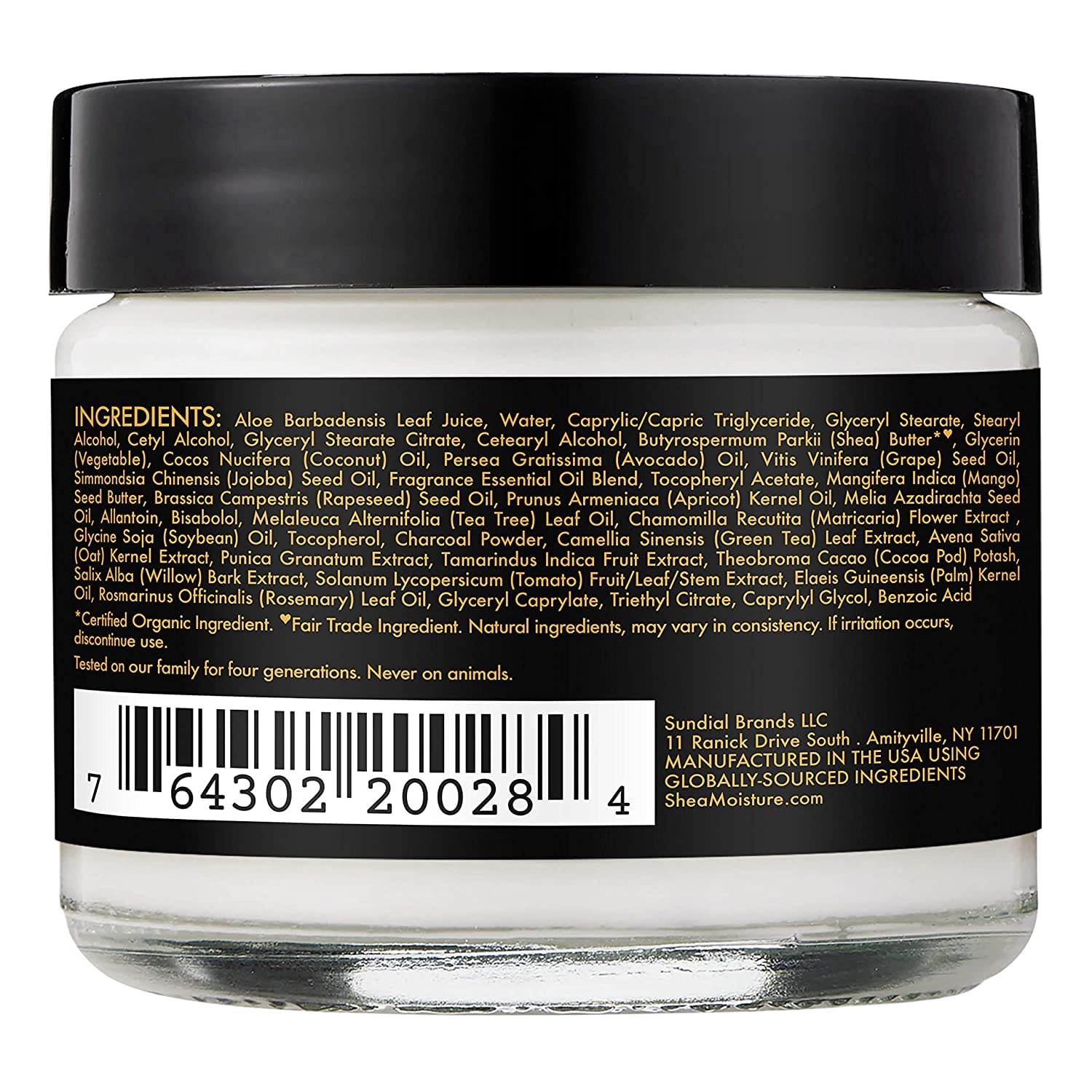 SheaMoisture Cuidado de la piel, hidratante facial, auténtico jabón negro africano hidratante equilibrante para piel propensa al acné y a las