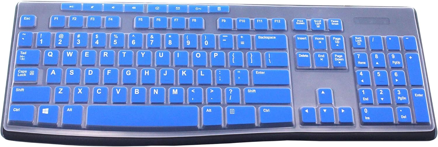 Protector de piel ultra delgado para teclado de silicona para computadora de escritorio, compatible con teclado inalámbrico Logitech MK295 MK275