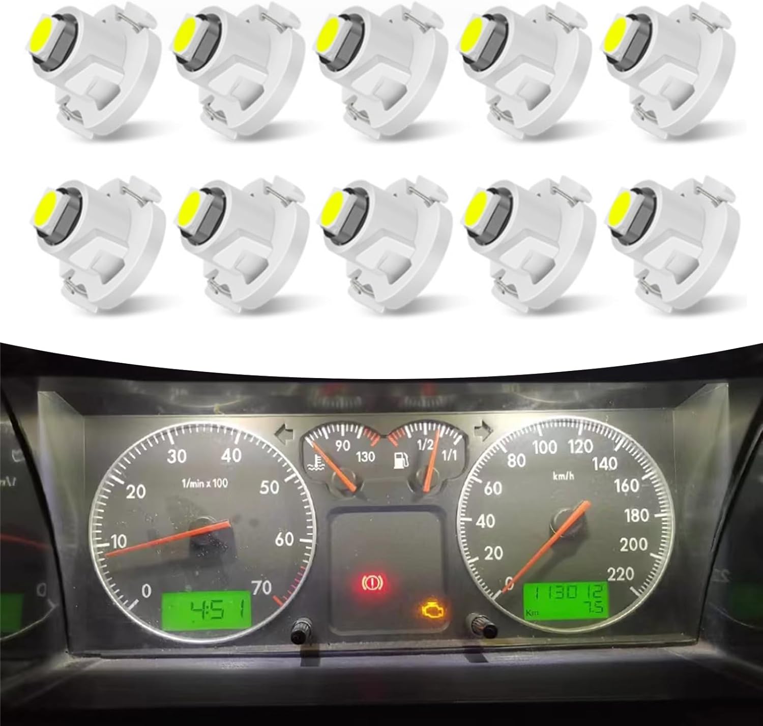 yvshy 10 lámparas de escritorio T4.2 para instrumentos de automóvil, luz indicadora ultra brillante 3030 de 12 V, accesorios de iluminación de