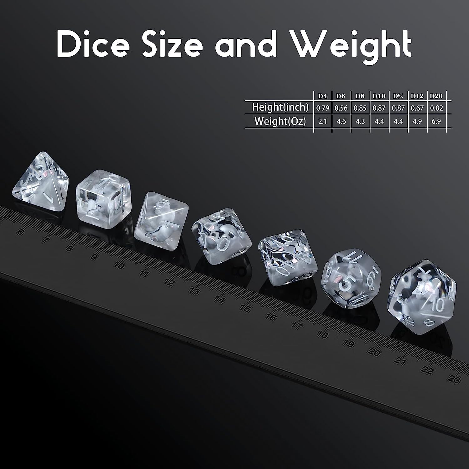 Juego de dados DND de elefante, dados de resina con núcleo animal para Dungeon and Dragons D&D RPG MTG Pathfinder (elefante)