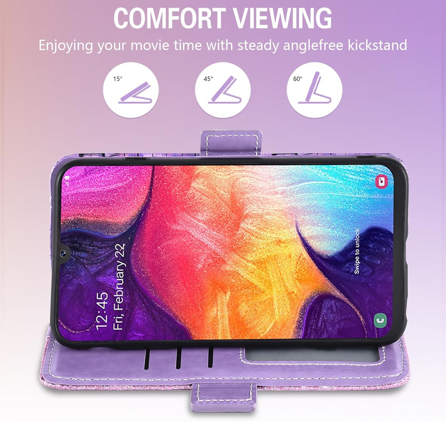 Asuwish Funda de teléfono para Samsung Galaxy A50 A50S A30S Funda tipo cartera con protector de pantalla y tarjetero abatible Glaxay A 50 50S 30S