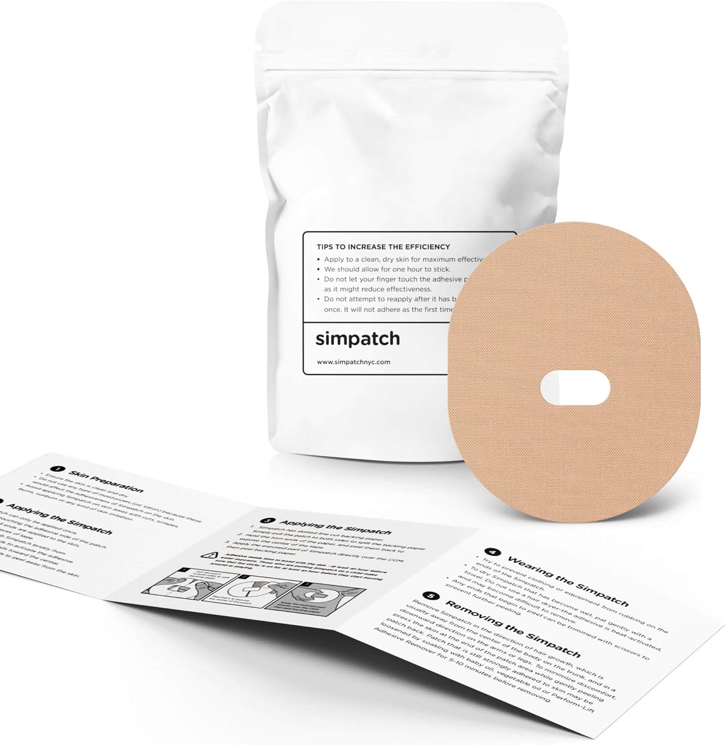 SIMPATCH Guardian, parche adhesivo Enlite (paquete de 25) (bronceado)