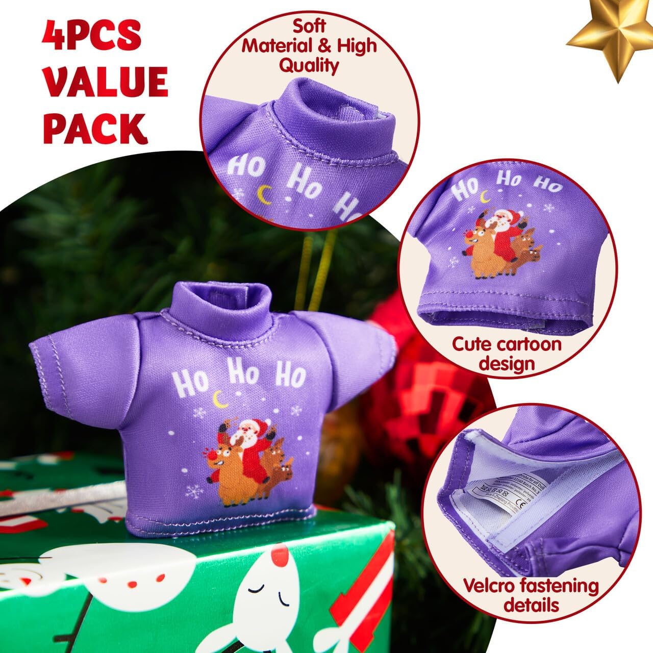 JOYIN 4 paquetes de ropa de Navidad para muñeca, elegante conjunto de ropa de muñeca, decoraciones navideñas y especiales de vacaciones