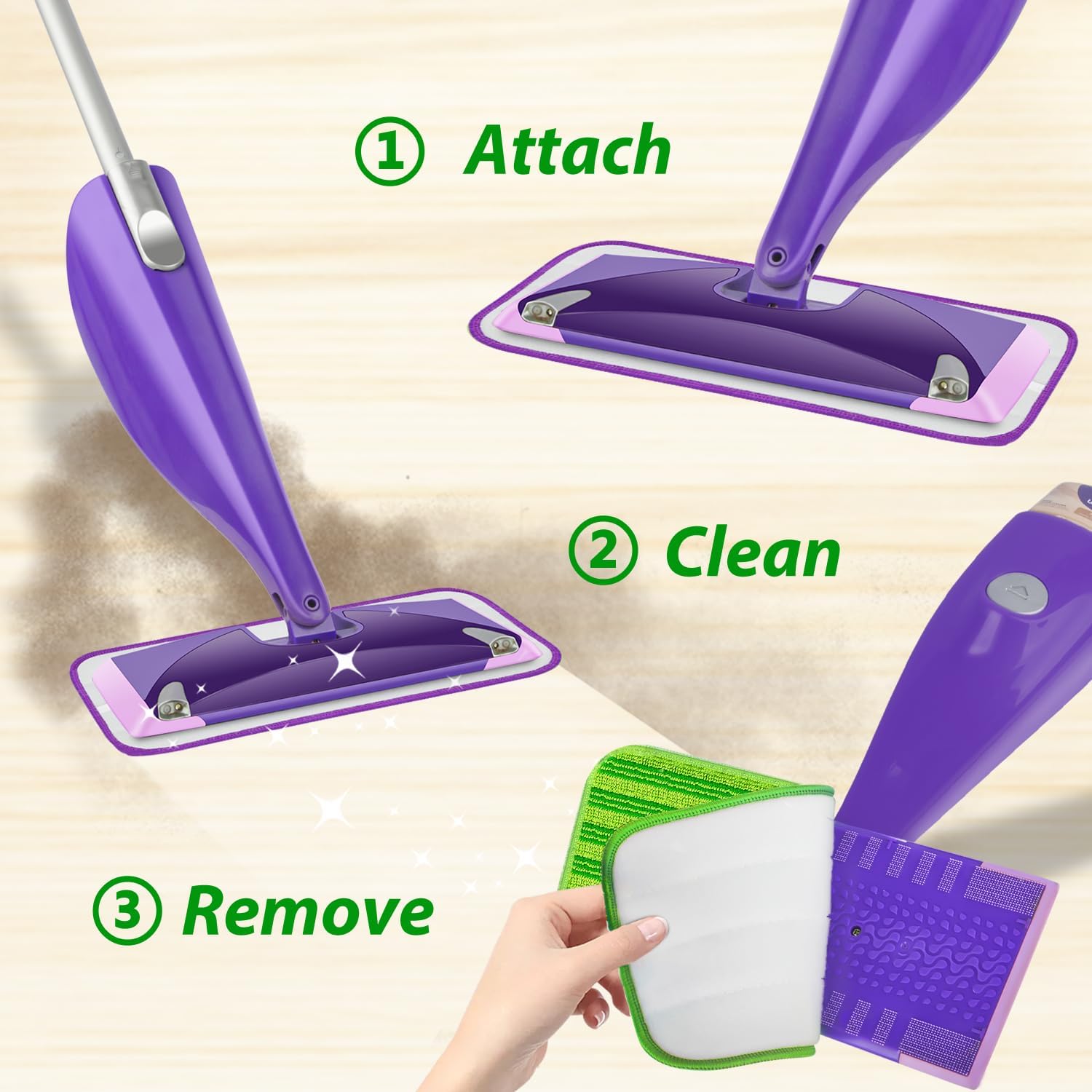 Almohadillas húmedas reutilizables para mopa Swiffer WetJet, repuestos de microfibra para chorro húmedo, almohadillas lavables para trapeador seco y