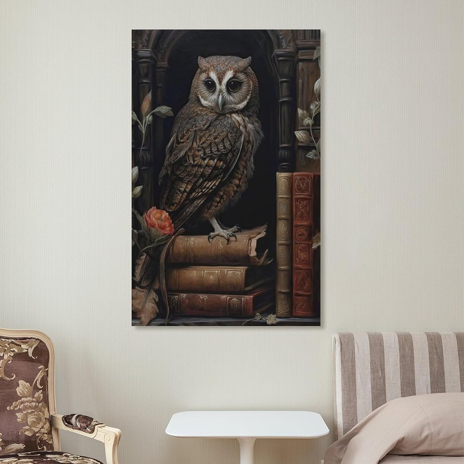 KLower Dark Academia Decor – Póster de arte en lienzo con diseño de búho y arte de pared, póster moderno para decoración de dormitorio familiar, 16
