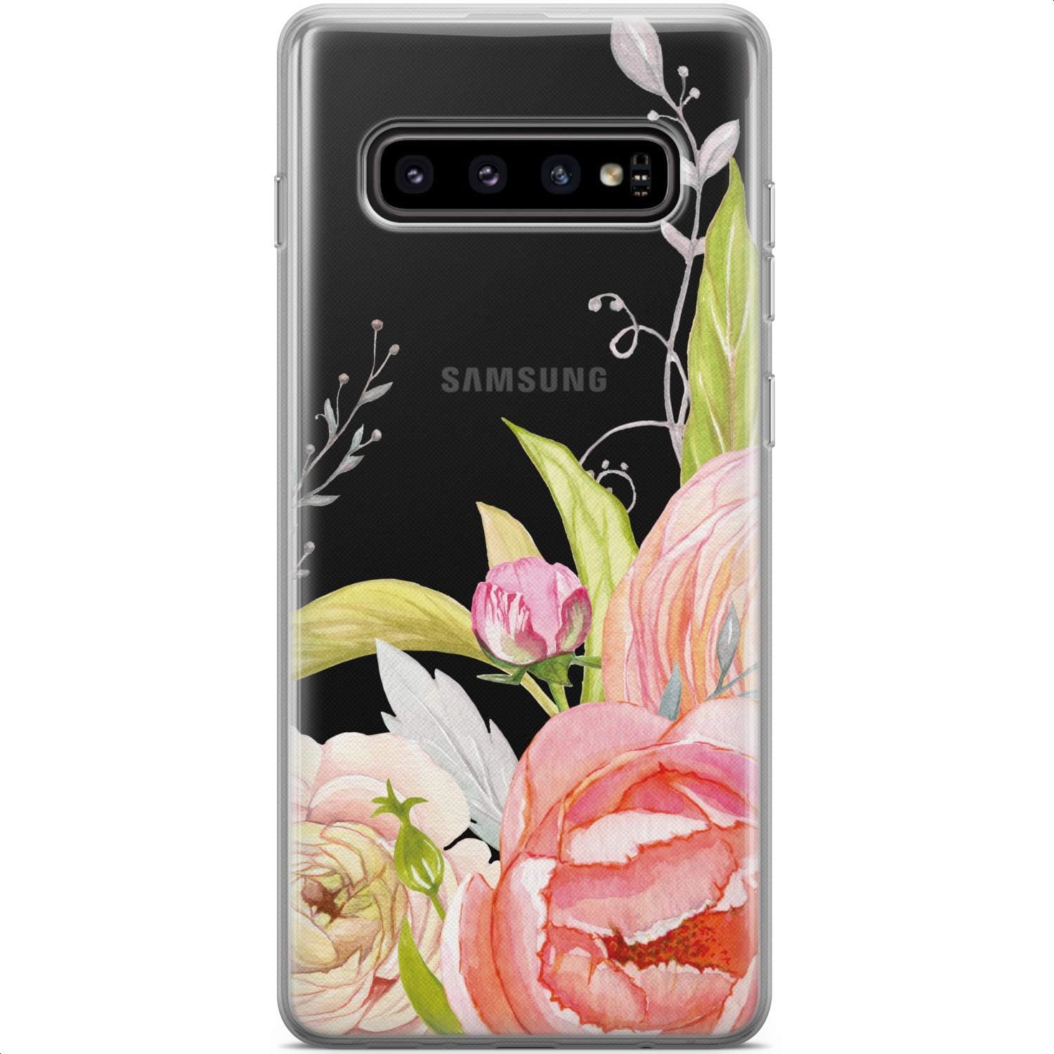 Funda compatible con Samsung Galaxy A73 A72 5G A71 A70 A53 A52 A32 A50 A21s Blossom Cover Light Stylish Floral Protective Lush Flowers TPU Slim