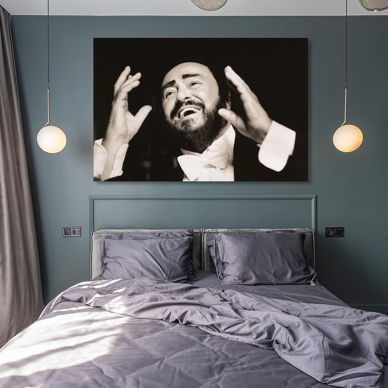 MAXIAN Luciano Pavarotti – Póster de arte tenor del mundo, 4 pinturas sobre lienzo, póster de arte de pared, impresión de desplazamiento, impresión