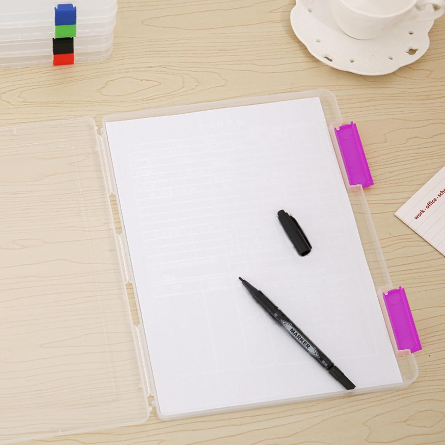 4 fundas transparentes para proyectos portátiles, A4, caja de almacenamiento de papel para álbumes de recortes de 8.5 x 11 pulgadas, para documentos