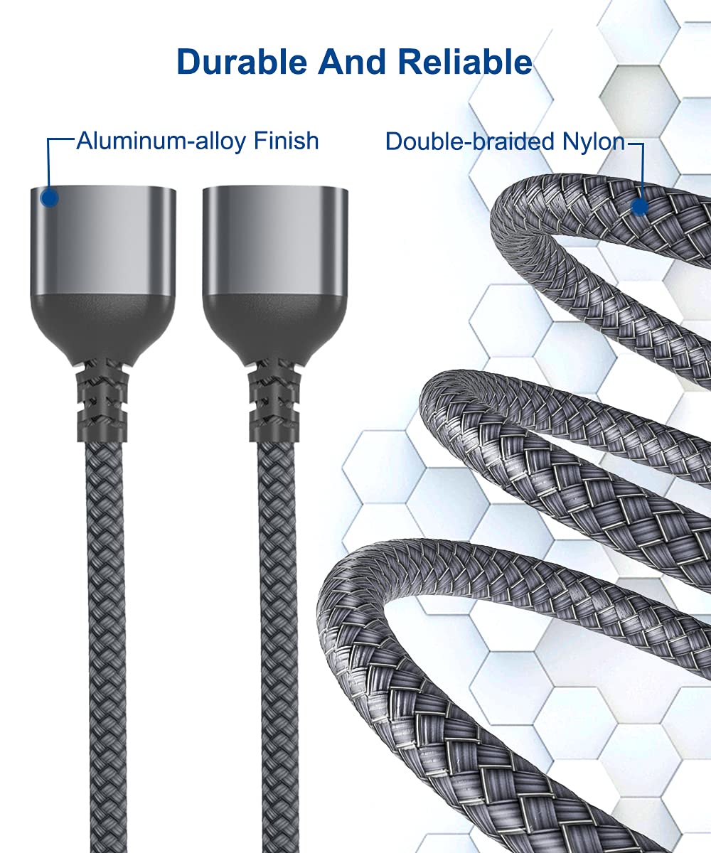 Cable divisor USB-C OTG Y de 3.3 ft, adaptador tipo C a USB 2.0 dual, C macho a doble hembra convertidor dividido 2 en 1 cable para MacBook, iPad 10
