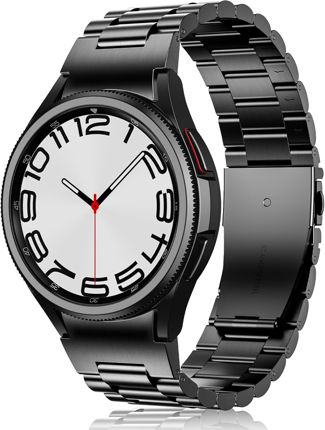 Goton Correa de acero inoxidable de 0.787 in sin brecha accesorio de un clic para Samsung Galaxy Watch 6 5 4 Active 2 1.575 in 1.732 in, Watch 6