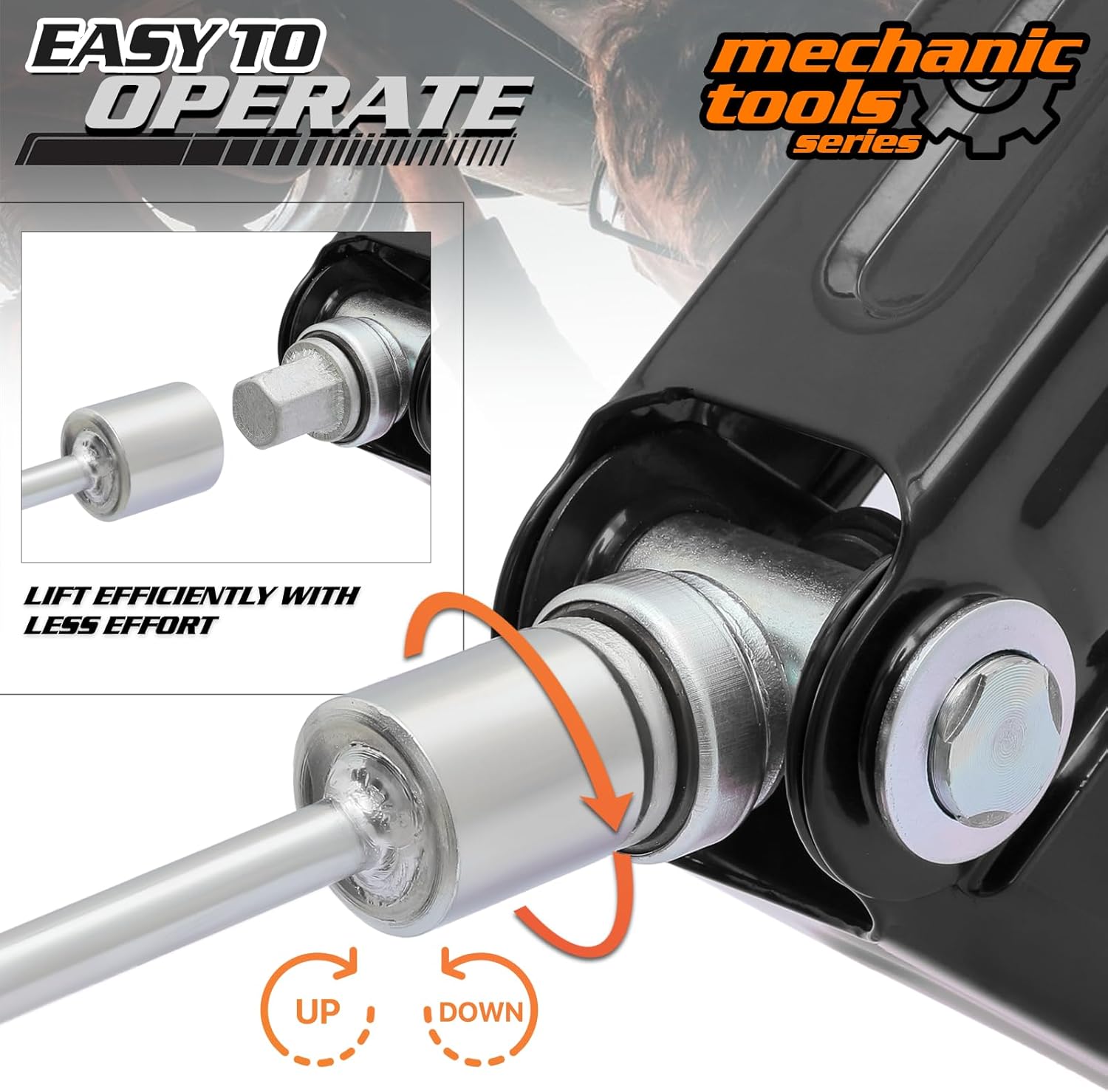 M-AUTO Juego de 4 gatos para autocaravana con asa, construcción de acero, carga de hasta 5000 libras de capacidad, 23.5 pulgadas de altura máxima de