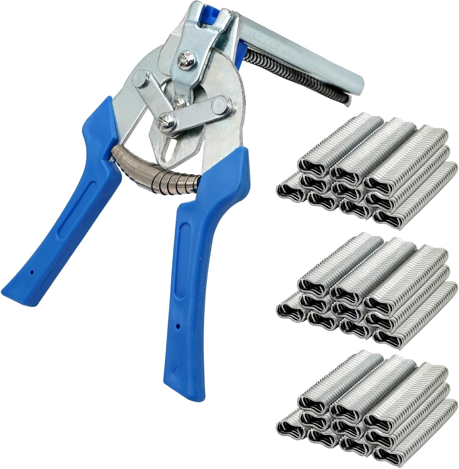 Alicates de anillo de uñas tipo M para fijación de cerdos multifunción Kit de alicates de anillo de cerdo para tapicería automática con 1800 clips