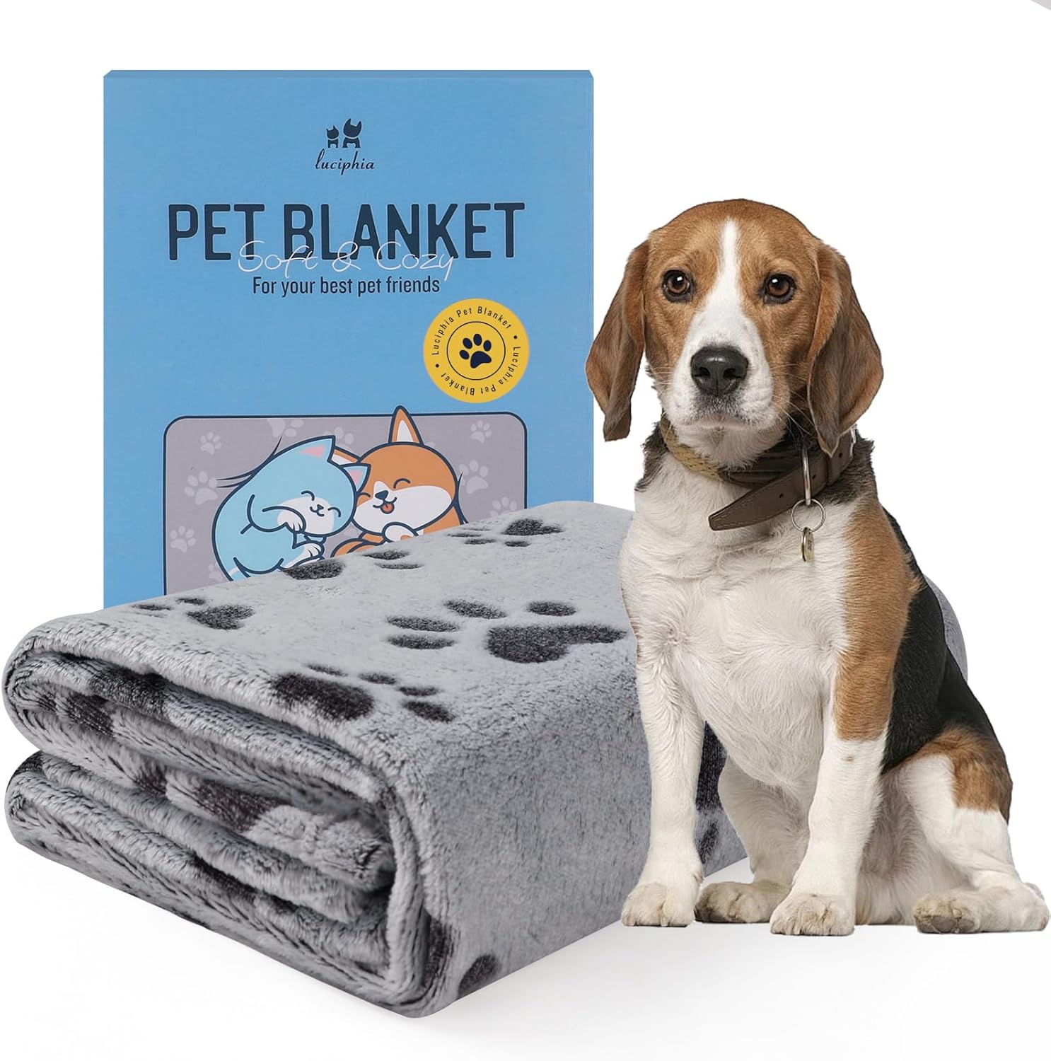 Mantas pequeñas de forro polar para perros, regalo para cachorros, manta calmante esencial para gatos, manta suave para perros medianos (57 x 40