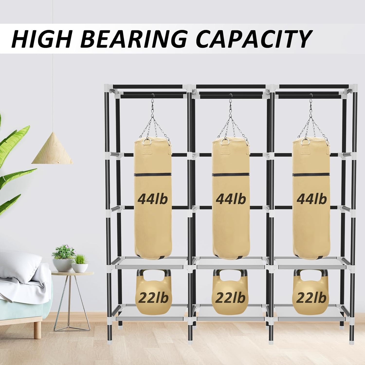 LOKEME Armario portátil para dormitorio, tubo de acero de 0.748 in de diámetro, fuerte y resistente, color negro, armarios portátiles para colgar