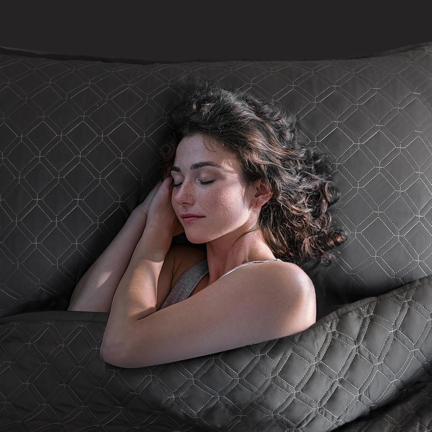 Juego de edredón tamaño King, ropa de cama gris de 3 piezas, lavable a máquina, súper suave, estilo moderno, con 2 fundas de almohada (92 x 106