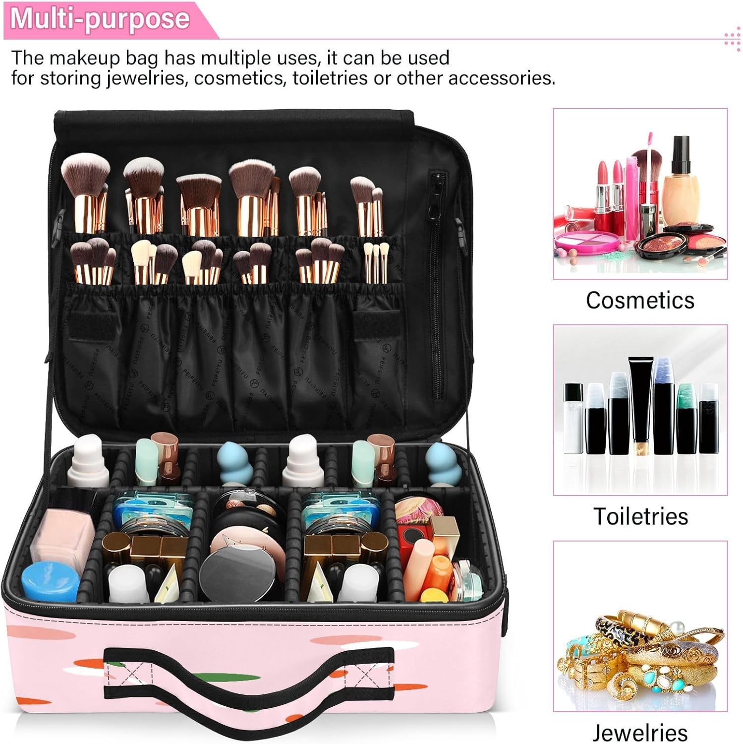 Pink Dot Minimalist everything cosmetic bag travel bag for women makeup bag zipper travel makeup bags cosmetiqueras para maquillaje men mens woman