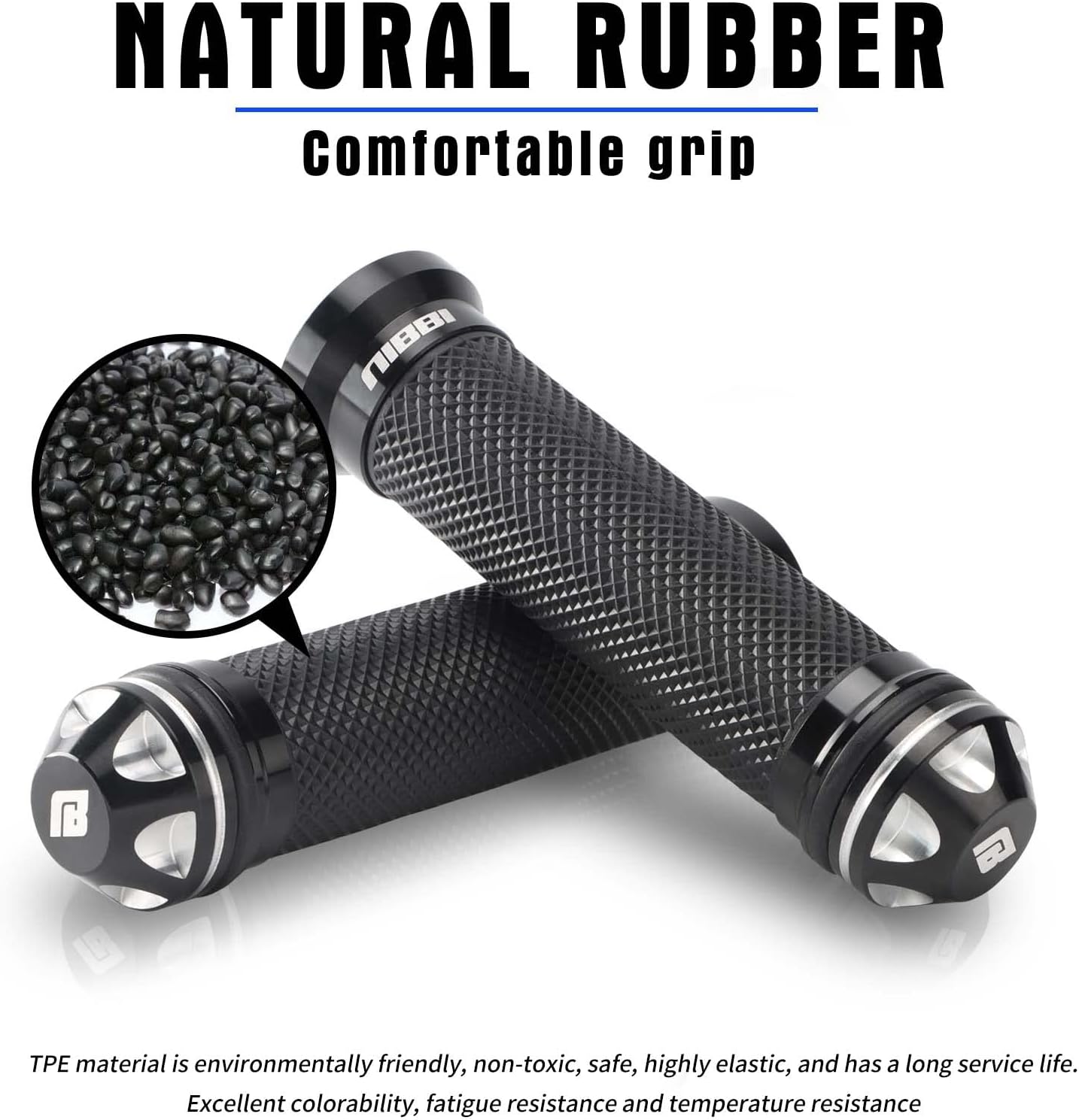 NIBBI Empuñaduras de mano para motocicleta, manubrio de aluminio CNC de carreras y goma suave, empuñaduras de mango de 78 pulgadas para ATV GY6