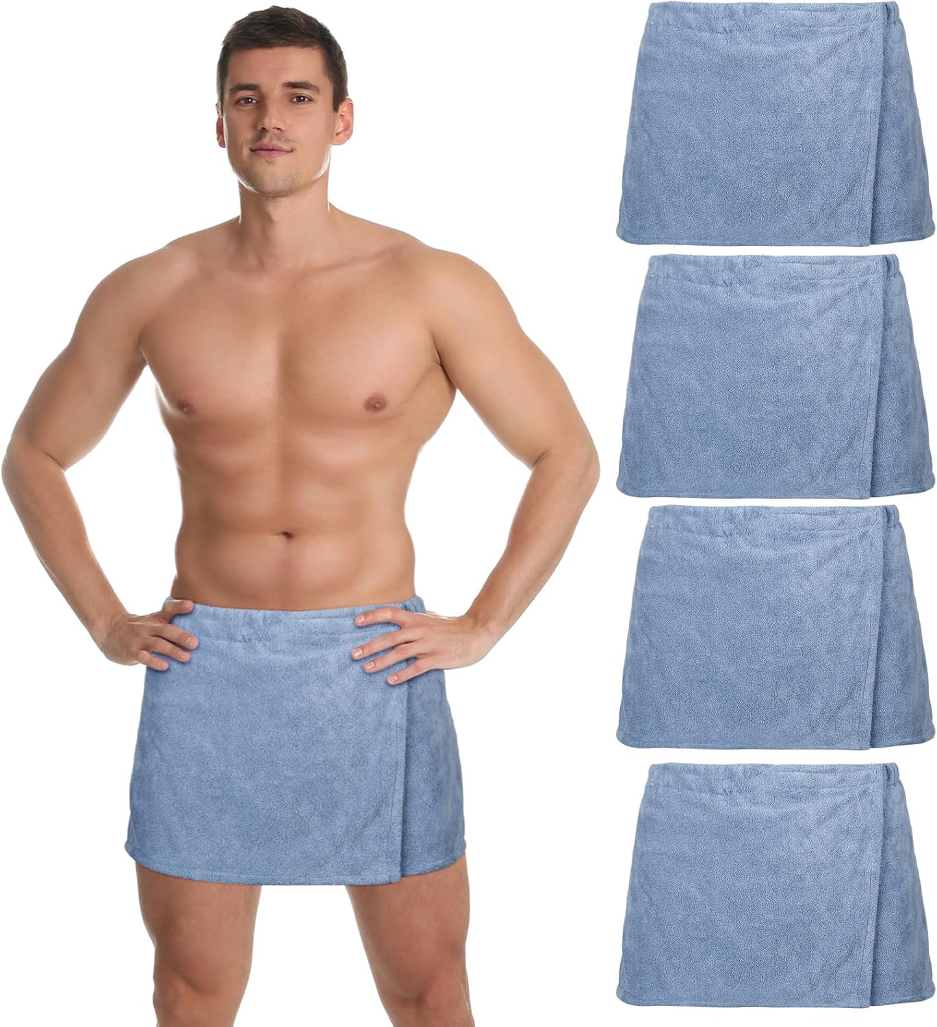Mixweer 4 piezas de toallas de baño para hombre, pantalones cortos, envoltura de ducha para hombres, 11.81 pulgadas, toalla con cierre para hombre,