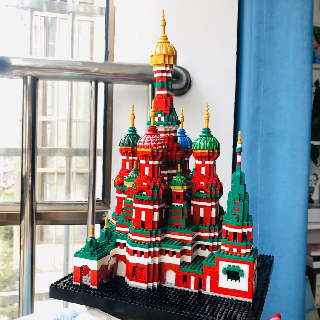 Uvini Juego de bloques de construcción para adultos, modelo de arquitectura de la catedral de San Basilio micro minibloques, colección famosa de